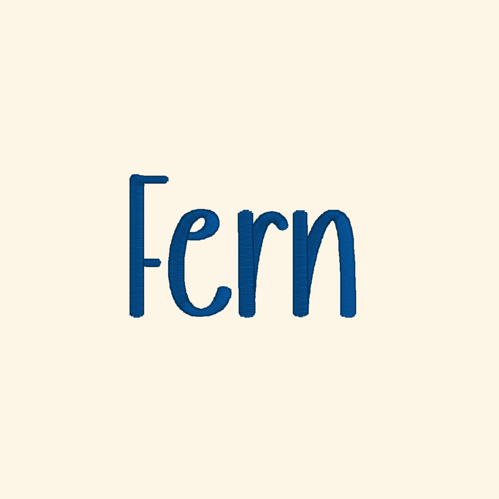 Fern embroidery font, Simple font, Machine embroidery font, 7 Formats + 7 Sizes