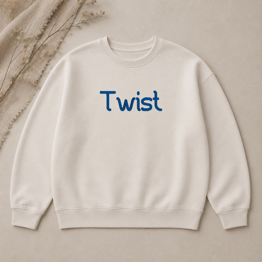 Twist embroidery font, Cute simple font, Machine embroidery font, 7 Formats + 7 Sizes