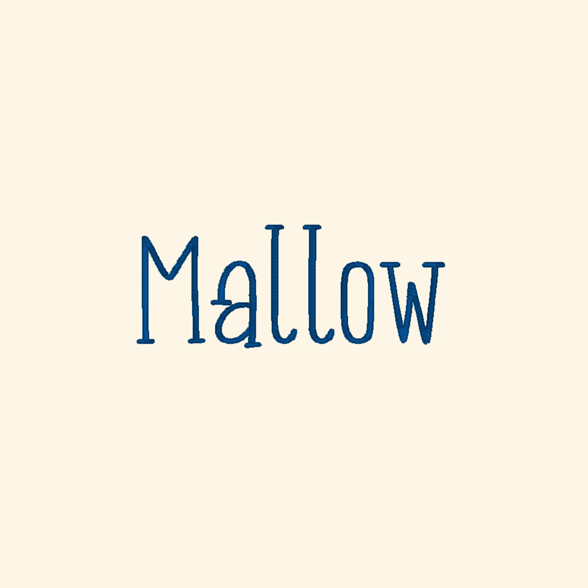Mallow embroidery font, Simple serif font, Machine embroidery font, 7 Formats + 7 Sizes