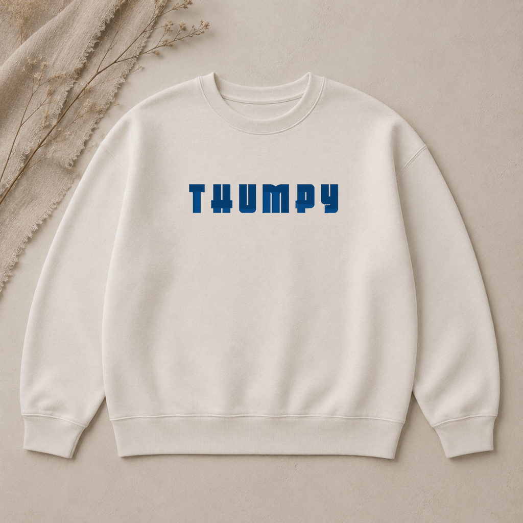 Thumpy - display embroidery font, Bold embroidery font, Machine embroidery font, 7 Formats + 7 Sizes