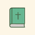 Green Bible embroidery design, Christian book embroidery file, Machine embroidery, 7 Formats + 6 Sizes