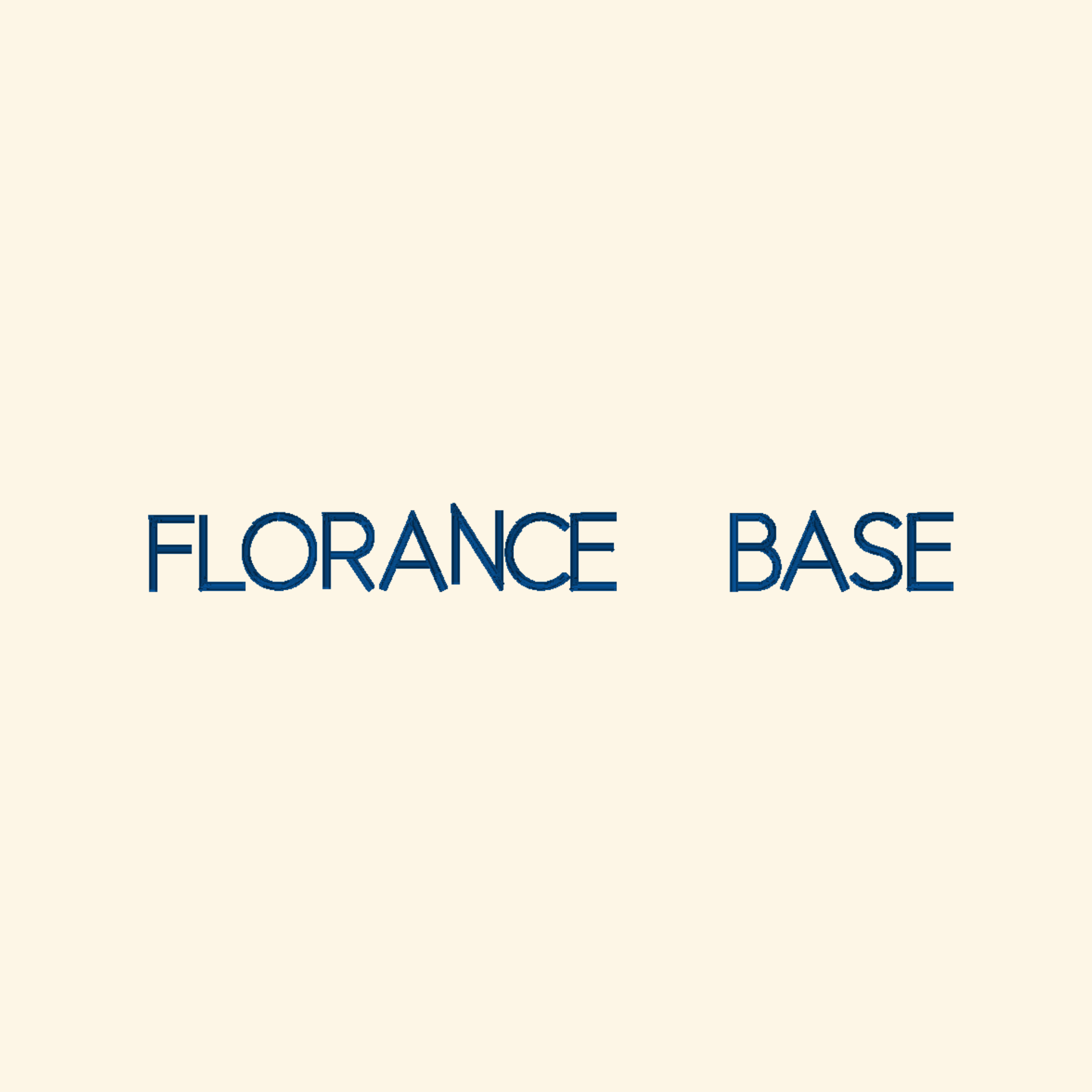 Florance Base embroidery font, Simple font, Machine embroidery font, 7 Formats + 7 Sizes
