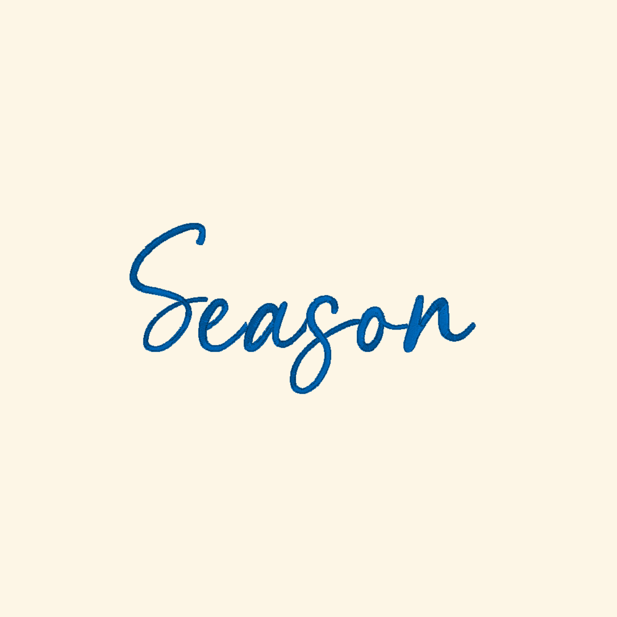 Season embroidery font, Script font, Machine embroidery font, 7 Formats + 7 Sizes