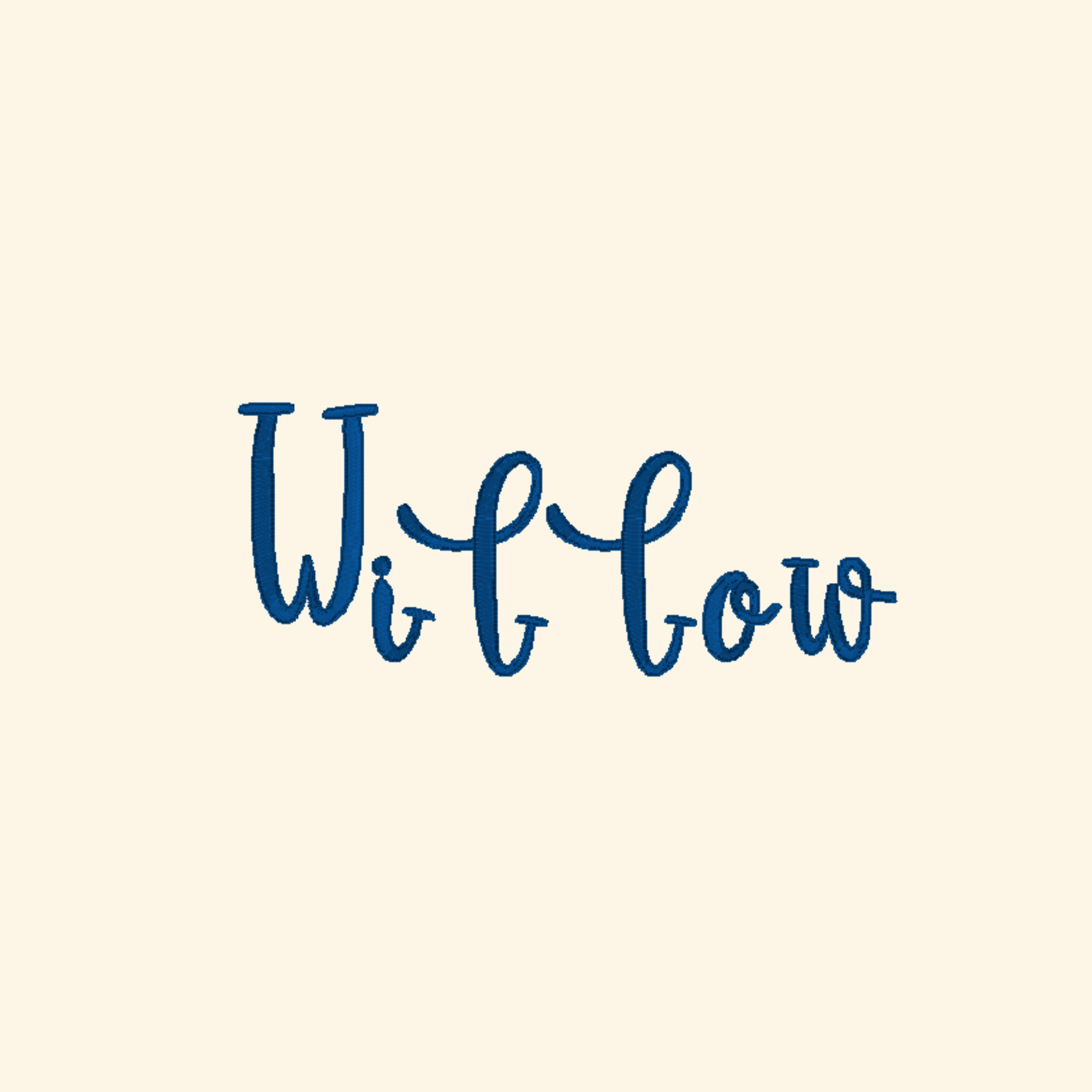 Willow embroidery font, Serif font, Machine embroidery font, 7 Formats + 7 Sizes