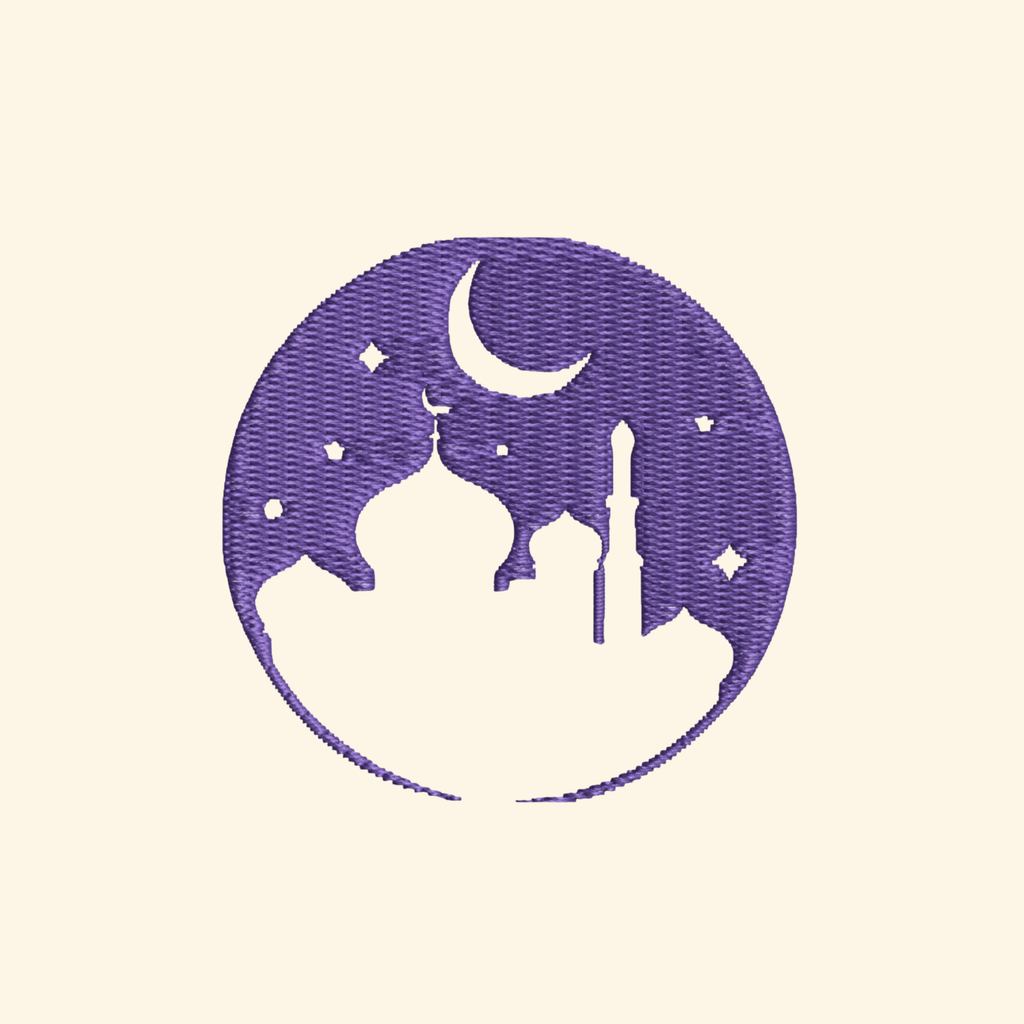Mosque embroidery design, Religious embroidery file, Machine embroidery, 7 Formats + 6 Sizes