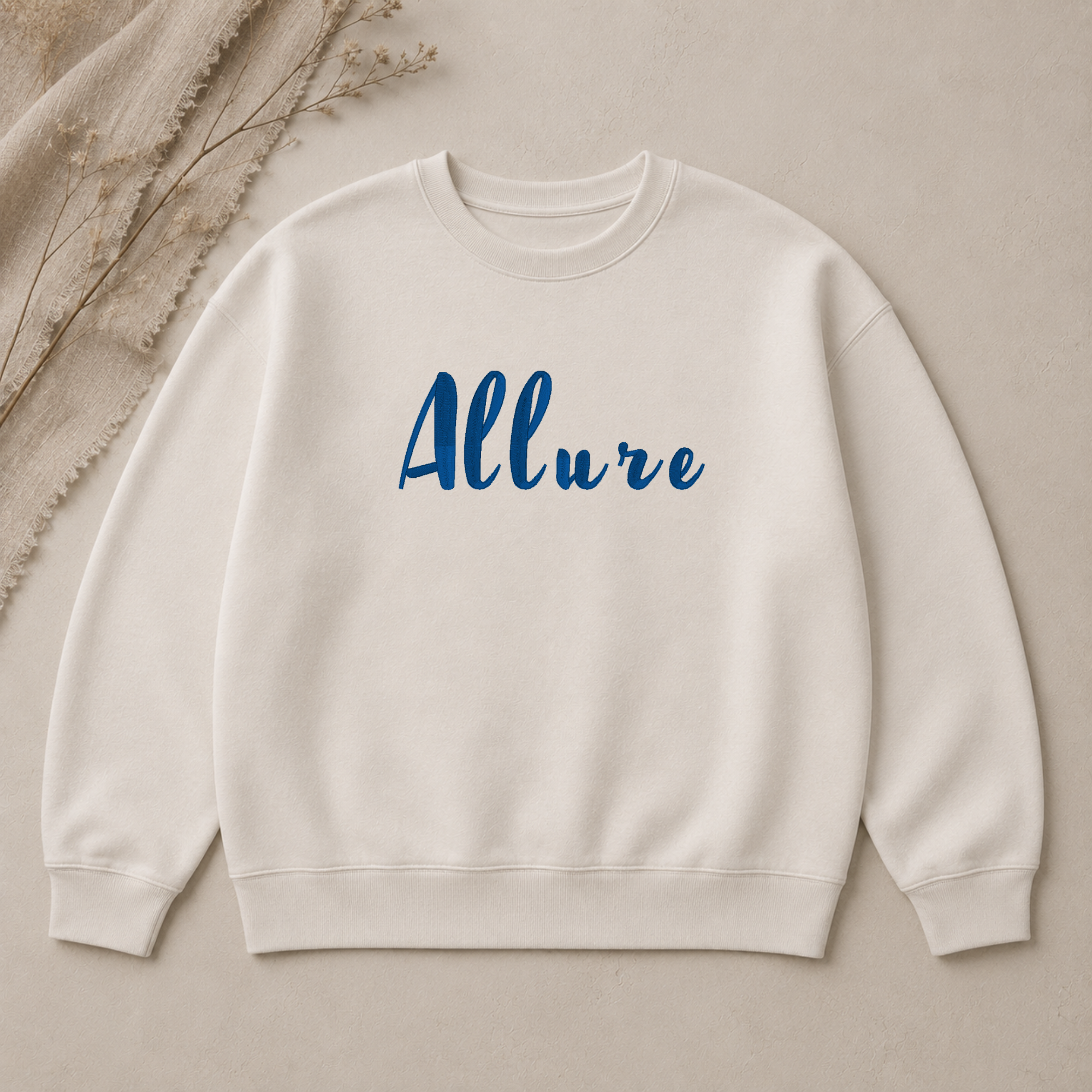 Allure embroidery font, Cute script font, Machine embroidery font, 7 Formats + 7 Sizes