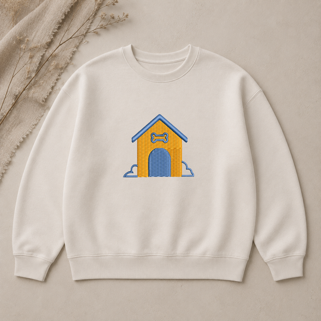 Dog house embroidery design, Animals embroidery file, Machine embroidery, 7 Formats + 6 Sizes