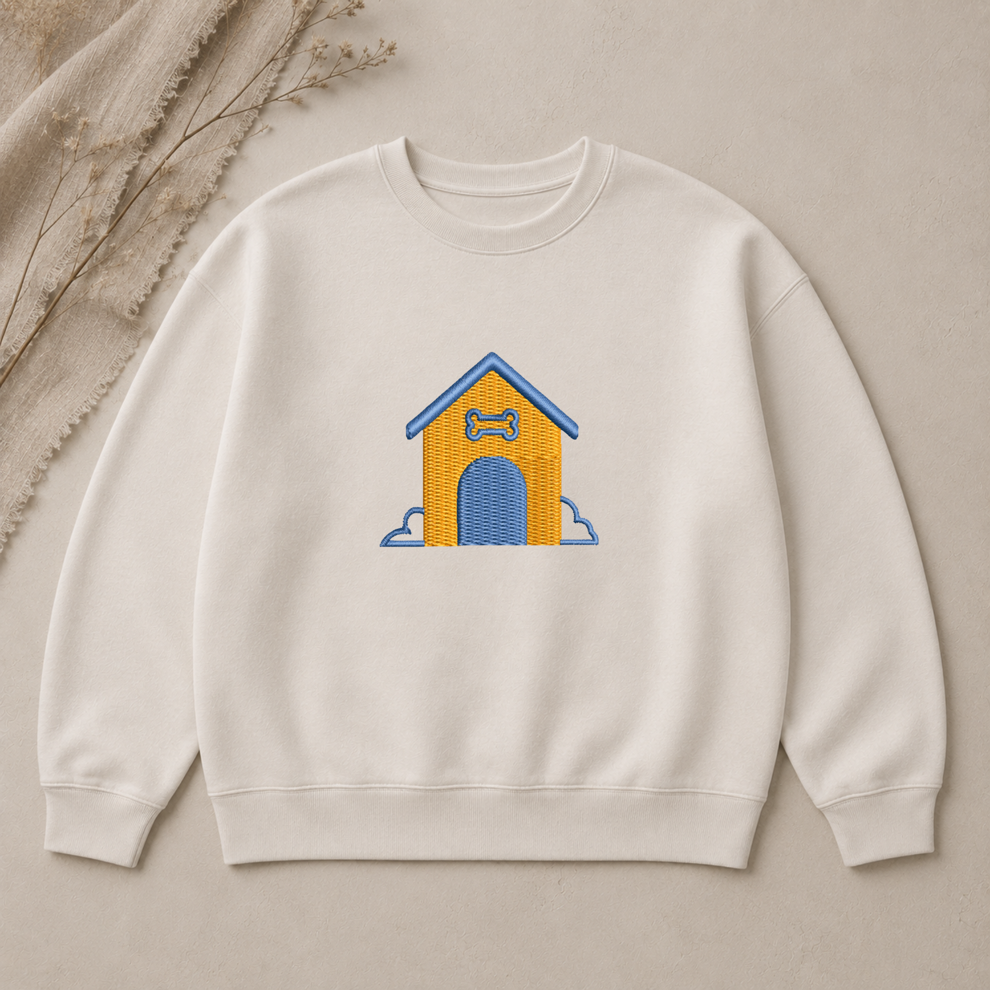 Dog house embroidery design, Animals embroidery file, Machine embroidery, 7 Formats + 6 Sizes
