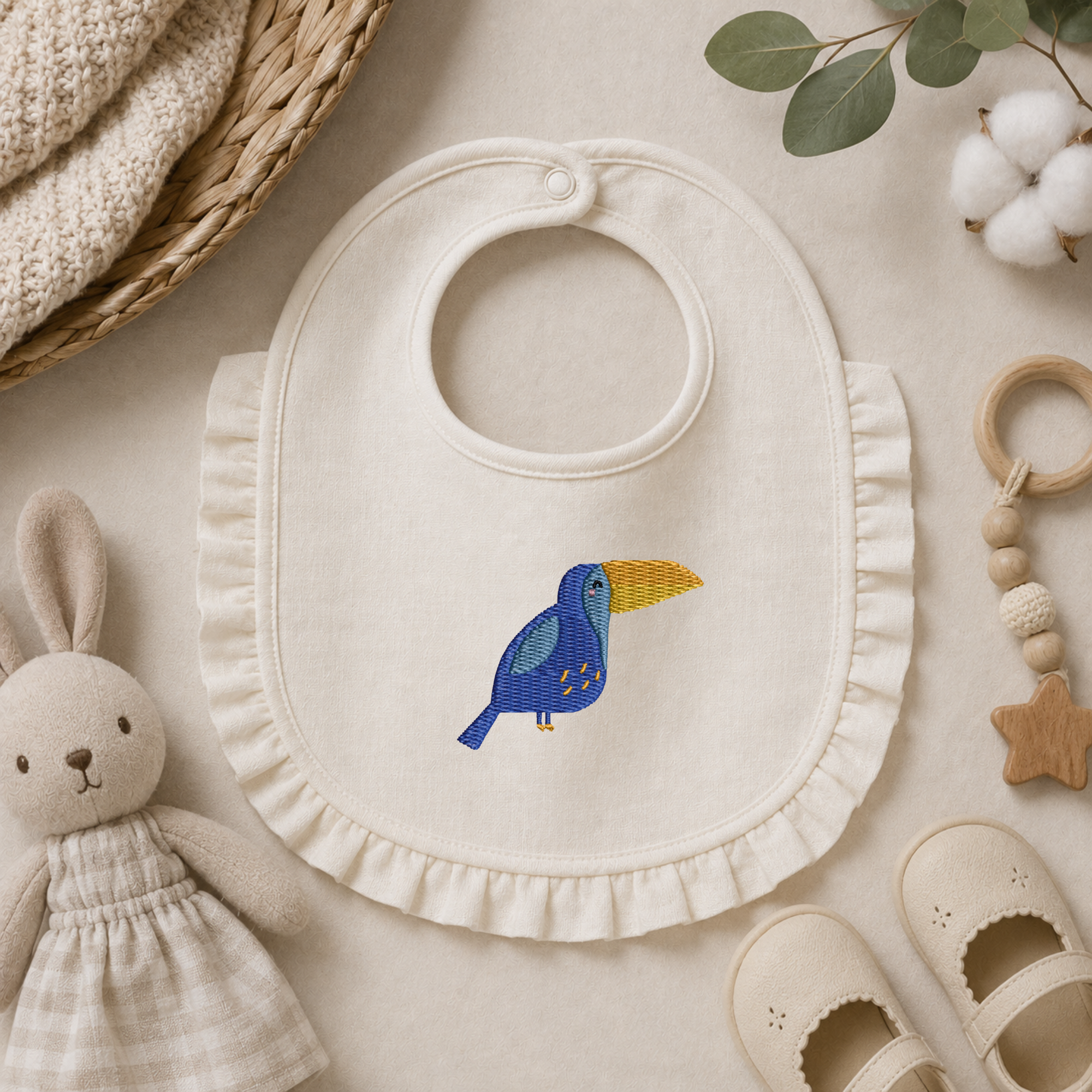 Toucan embroidery design, Bird embroidery file, Machine embroidery, 7 Formats + 6 Sizes