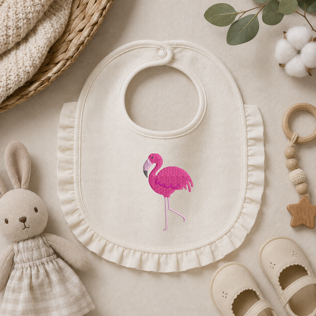 Flamingo embroidery design, Tropic bird embroidery file, Machine embroidery, 7 Formats + 6 Sizes