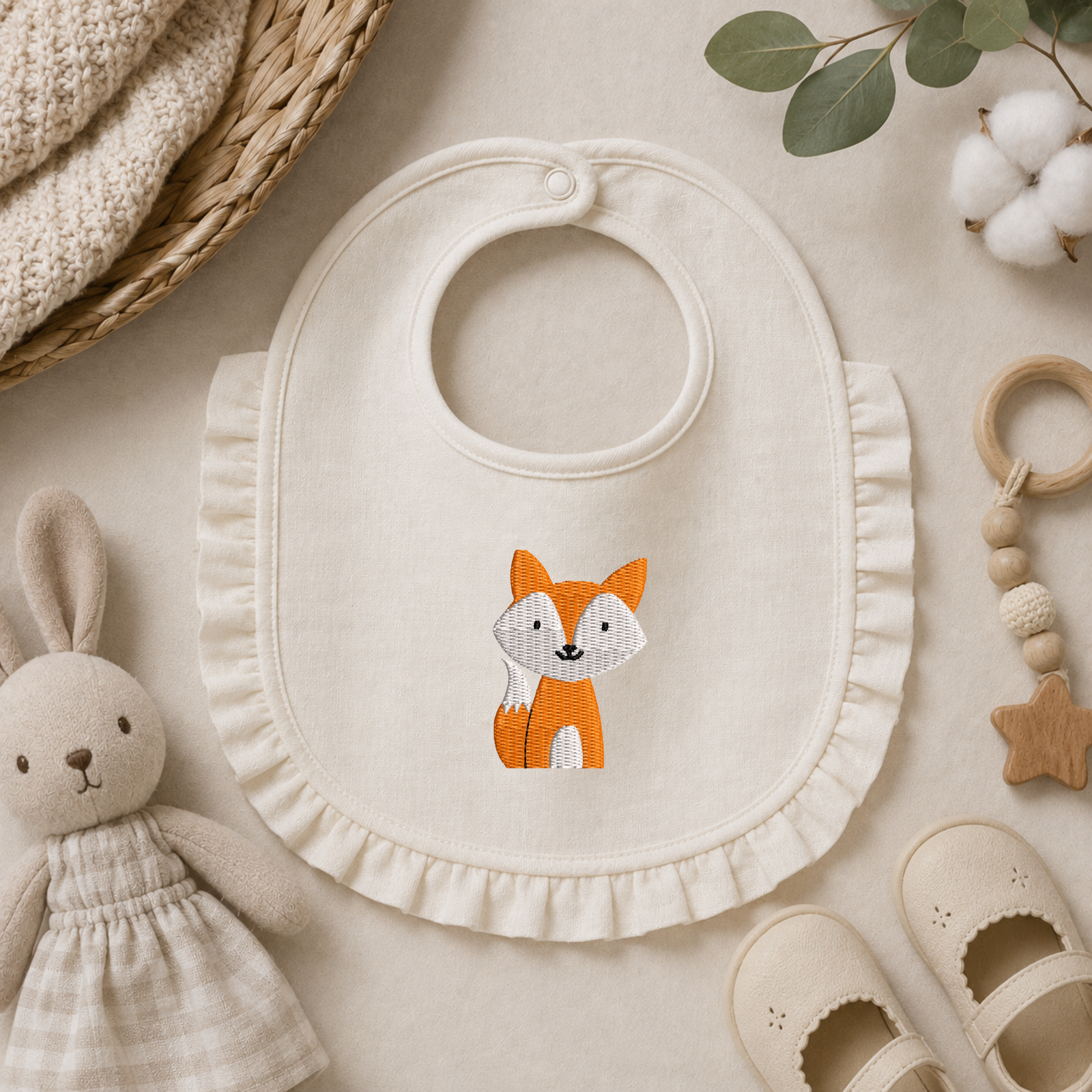 Fox embroidery design, Forest animal embroidery file, Machine embroidery, 7 Formats + 6 Sizes